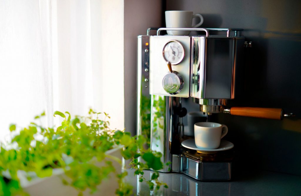 A coffee maker in the home